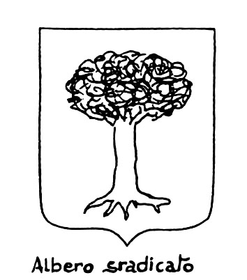 Image of the heraldic term: Albero sradicato